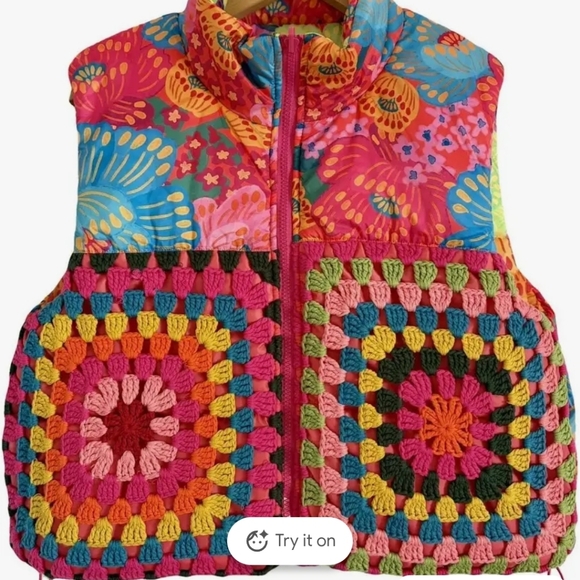 Colorful Crochet Patchwork Vest FARM Rio - Picture 5 of 6